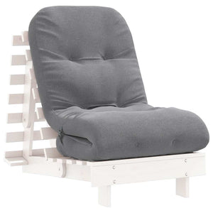 Futon Schlafsofa mit Matratze Weiß Kiefer 60x206cm