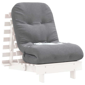 Futon Schlafsofa mit Matratze Weiß Kiefer 60x206cm
