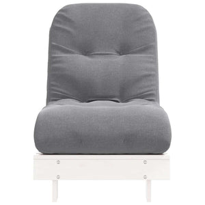 Futon Schlafsofa mit Matratze Weiß Kiefer 60x206cm