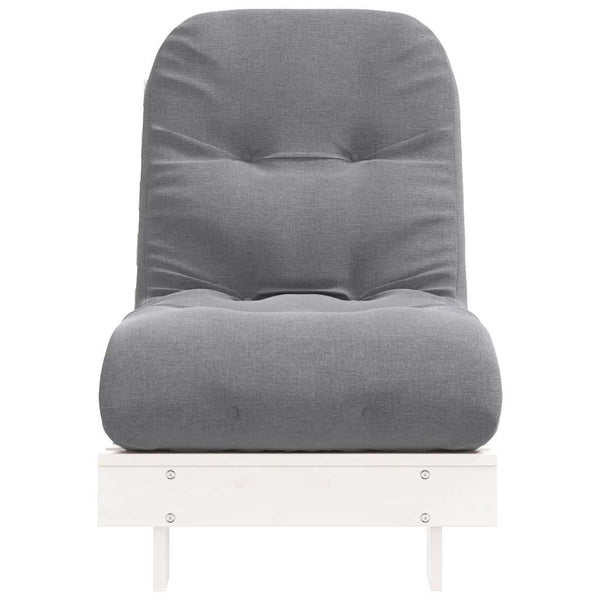Futon Schlafsofa mit Matratze Weiß Kiefer 60x206cm