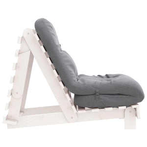 Futon Schlafsofa mit Matratze Weiß Kiefer 60x206cm