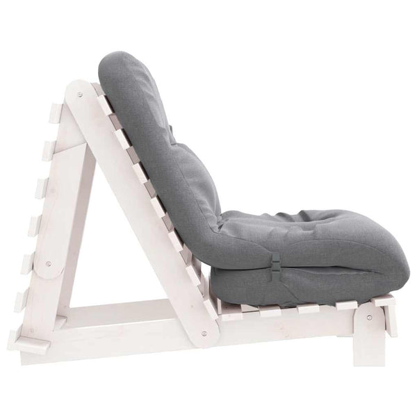 Futon Schlafsofa mit Matratze Weiß Kiefer 60x206cm