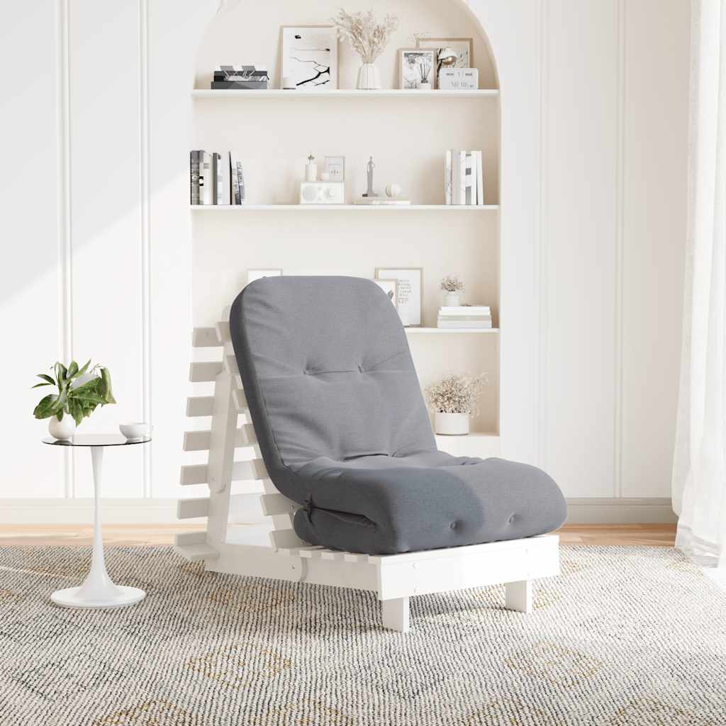 Futon Schlafsofa mit Matratze Weiß Kiefer 60x206cm