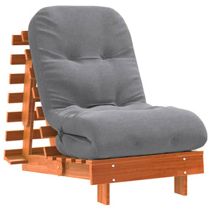 Futon Schlafsofa mit Matratze Kiefer Braun 60x206 cm