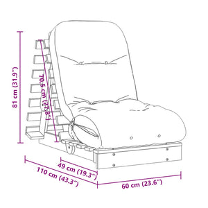 Futon Schlafsofa Douglasie 60x206 cm
