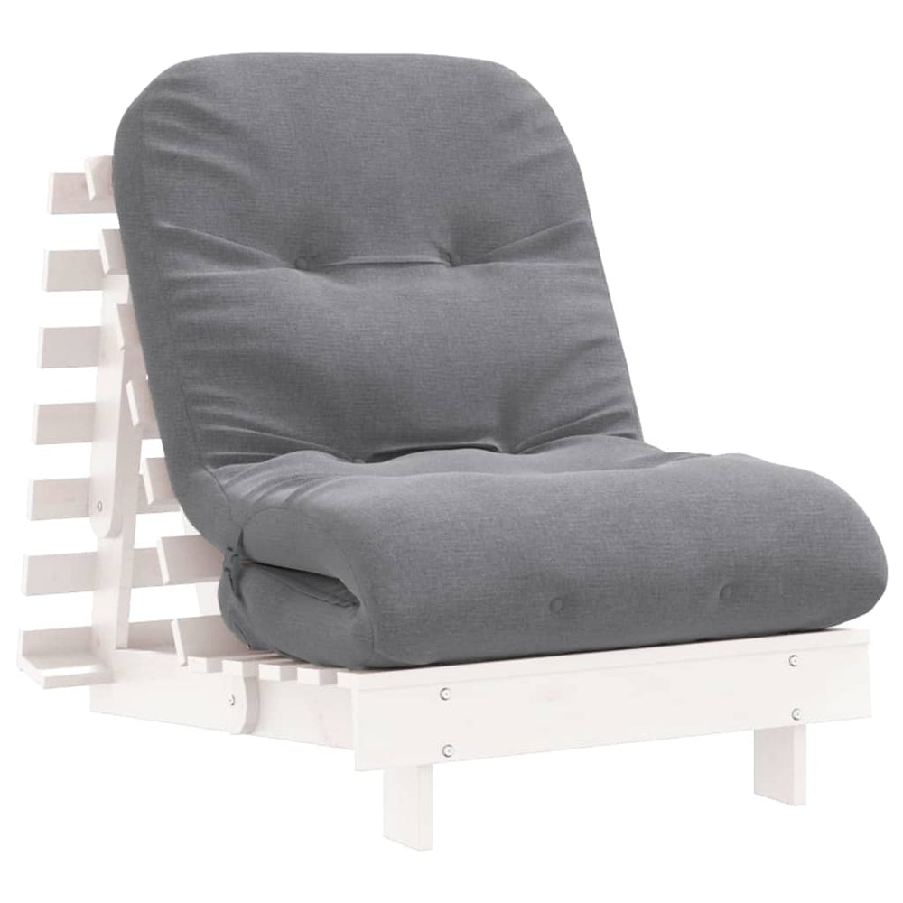 Futon Schlafsofa Kiefer Massivholz 70x206 Weiß