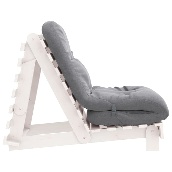 Futon Schlafsofa Kiefer Massivholz 70x206 Weiß