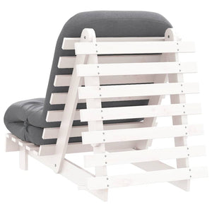 Futon Schlafsofa Kiefer Massivholz 70x206 Weiß