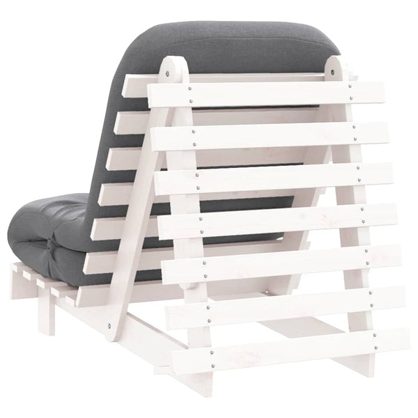 Futon Schlafsofa Kiefer Massivholz 70x206 Weiß