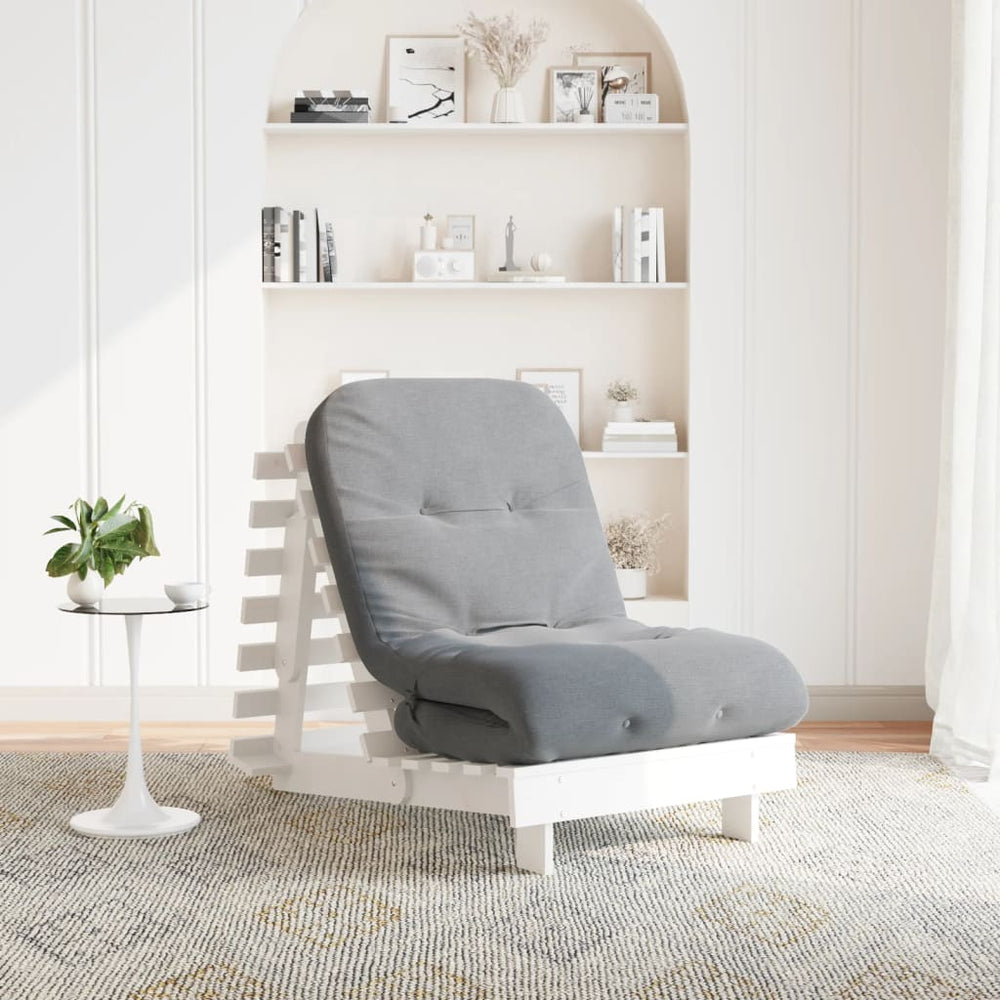 Futon Schlafsofa Kiefer Massivholz 70x206 Weiß