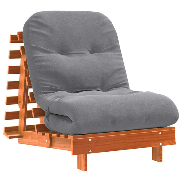 Futon Schlafsofa Braun Kiefer Massivholz 70x206 cm