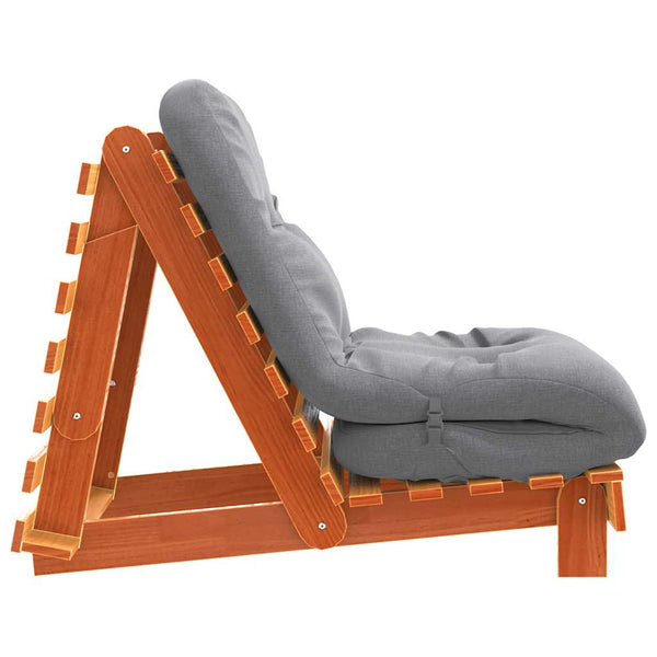 Futon Schlafsofa Braun Kiefer Massivholz 70x206 cm
