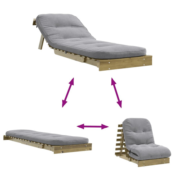 Futon Schlafsofa Kiefer 70x206 cm