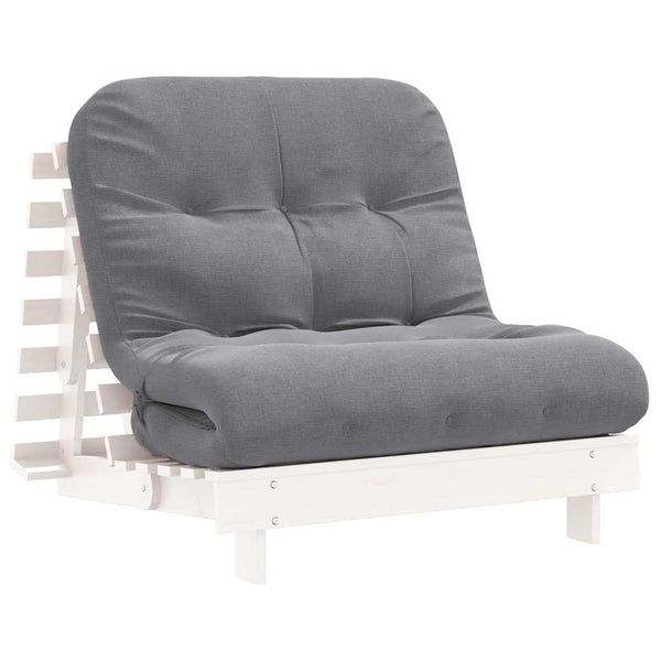 Futon Schlafsofa Weiß Kiefer Massivholz 80x206