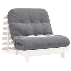 Futon Schlafsofa Weiß Kiefer Massivholz 80x206