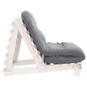 Futon Schlafsofa Weiß Kiefer Massivholz 80x206