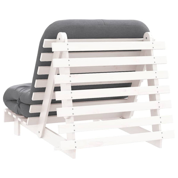 Futon Schlafsofa Weiß Kiefer Massivholz 80x206