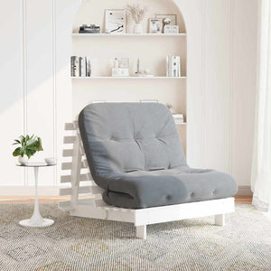Futon Schlafsofa Weiß Kiefer Massivholz 80x206
