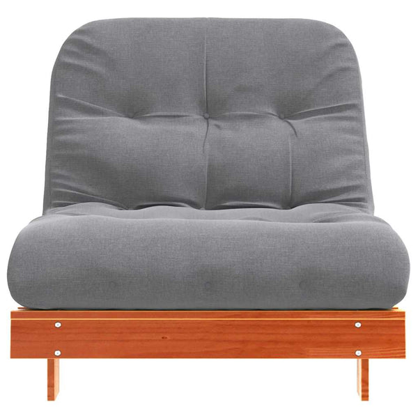 Futon Schlafsofa Braun Kiefer Massivholz 80x206 cm