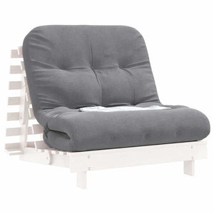 Futon Schlafsofa Weiß Kiefer Massivholz 90x206 cm