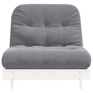 Futon Schlafsofa Weiß Kiefer Massivholz 90x206 cm