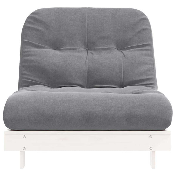 Futon Schlafsofa Weiß Kiefer Massivholz 90x206 cm