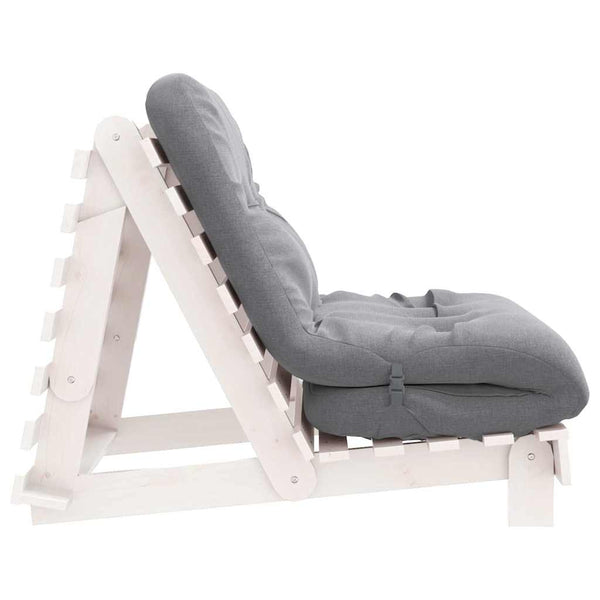 Futon Schlafsofa Weiß Kiefer Massivholz 90x206 cm