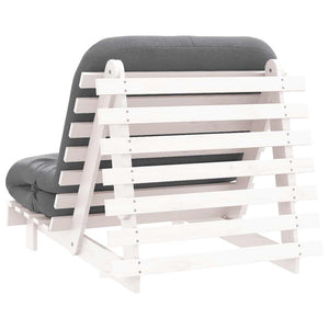 Futon Schlafsofa Weiß Kiefer Massivholz 90x206 cm