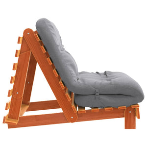 Futon Schlafsofa Braun Kiefer 90x206