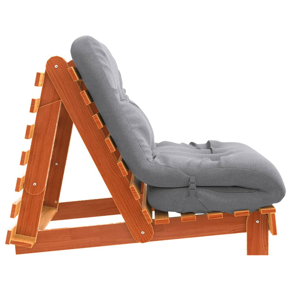 Futon Schlafsofa Braun Kiefer 90x206
