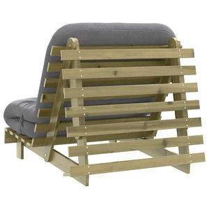 Futon Schlafsofa Kiefer 90x206 cm mit Matratze