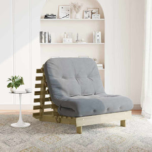 Futon Schlafsofa Kiefer 90x206 cm mit Matratze