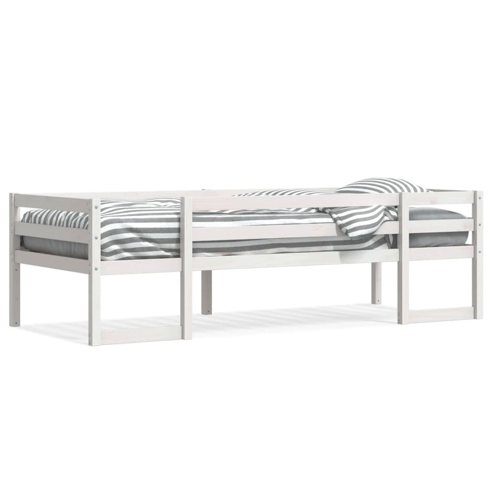 vidaXL Lit enfant blanc 90x200 cm Bois de pin massif