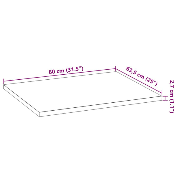 Eiche Küchenarbeitsplatte Massivholz 80x63,5 cm
