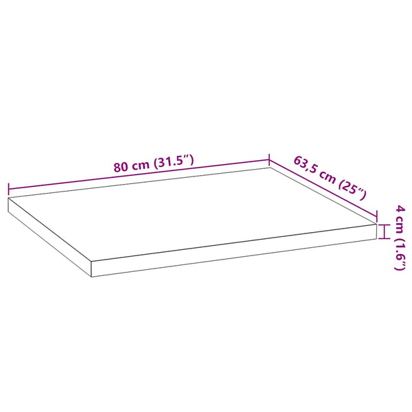 Eiche Küchenarbeitsplatte Massivholz 80x63,5 cm