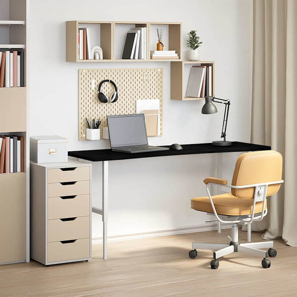 Massivholz Schreibtischplatte Eiche Dunkelbraun 160x50 cm