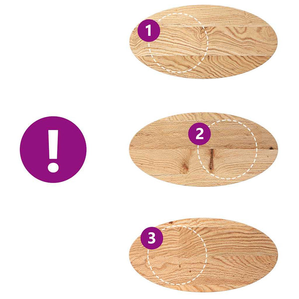 Tischplatte Eiche Oval 80x40 cm Massivholz