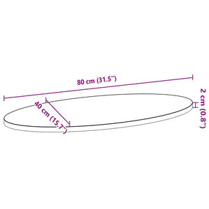 Tischplatte Eiche Oval 80x40 cm Massivholz