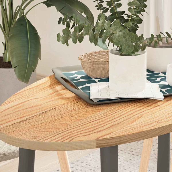 vidaXL Plateau de table 100x50x2 cm Chêne massif Ovale