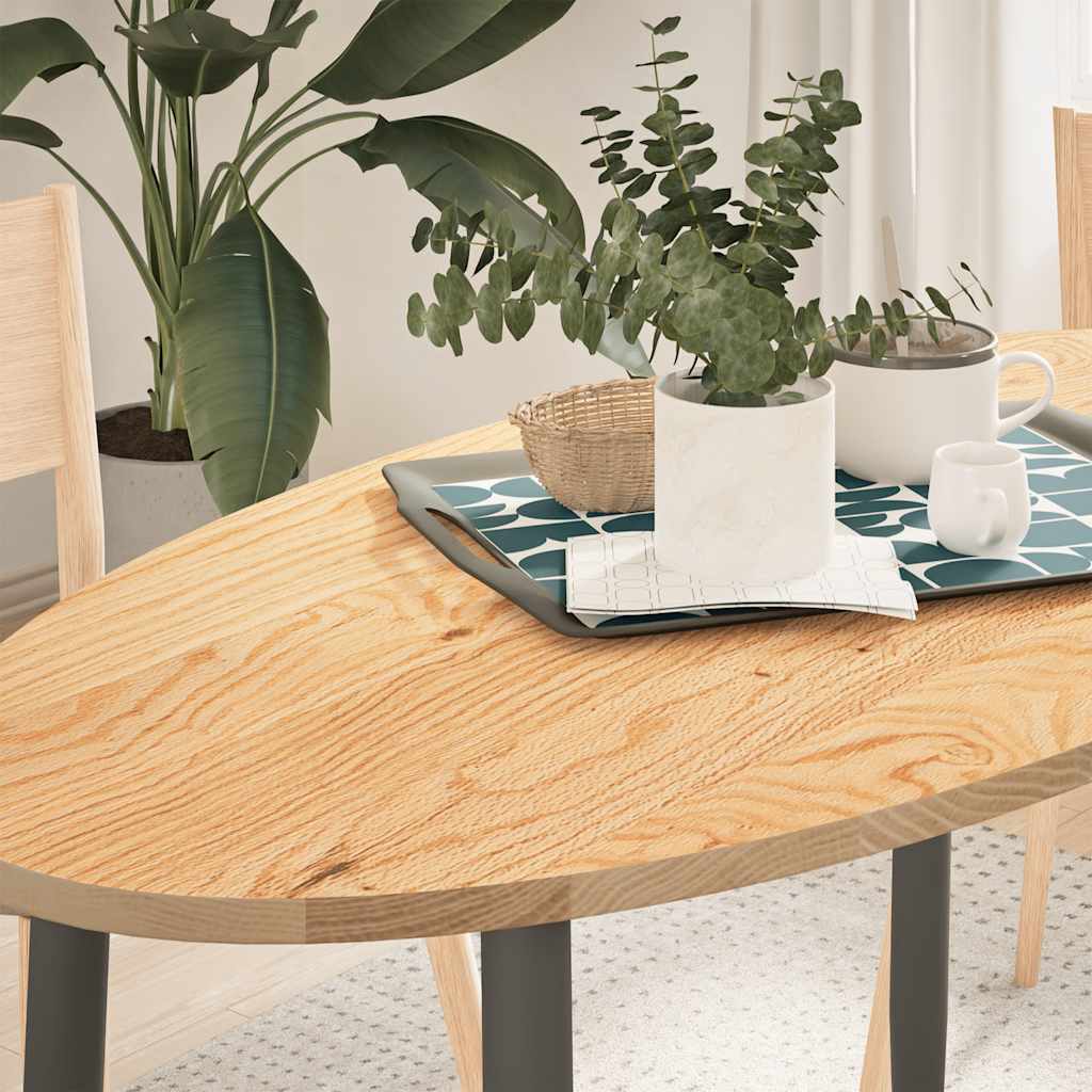 vidaXL Plateau de table 120x60x2 cm Chêne massif Ovale