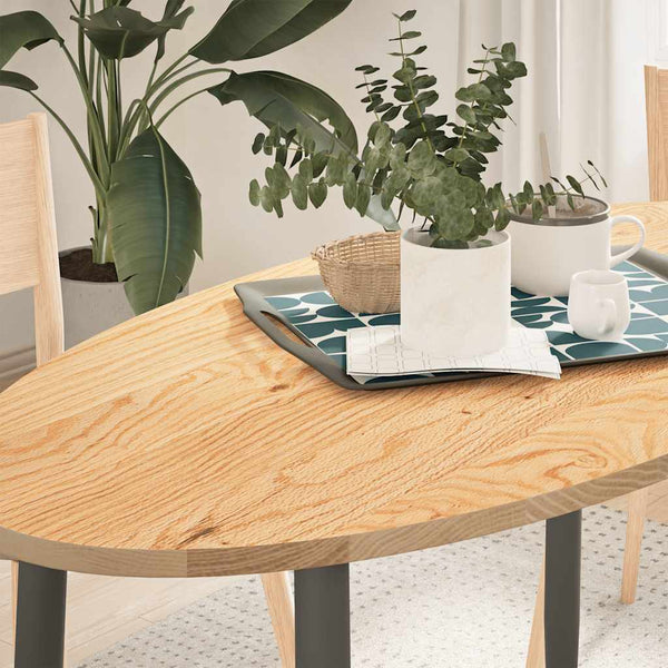 vidaXL Plateau de table 120x60x2 cm Chêne massif Ovale