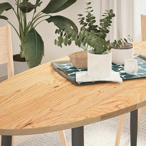 Tischplatte Eiche Massiv Oval 140x60 cm