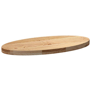 Massivholz Tischplatte Eiche Oval 80x40 cm