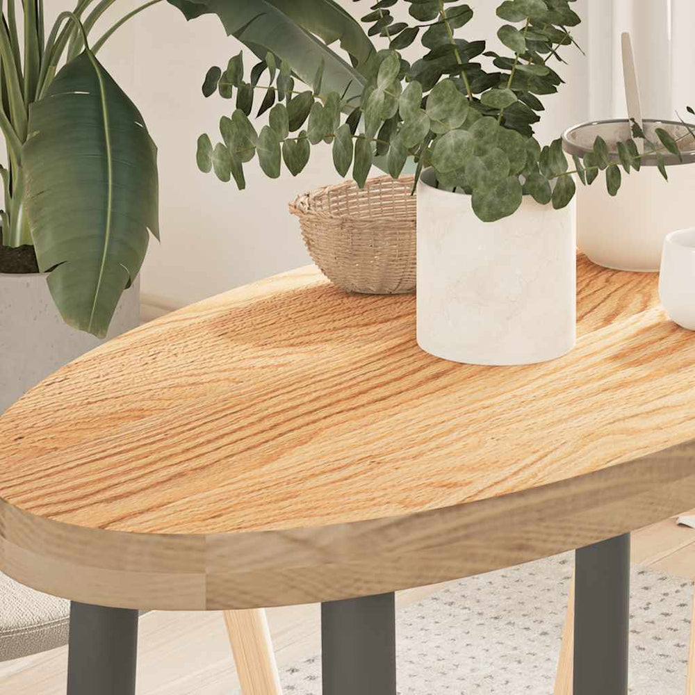 Massivholz Tischplatte Eiche Oval 80x40 cm