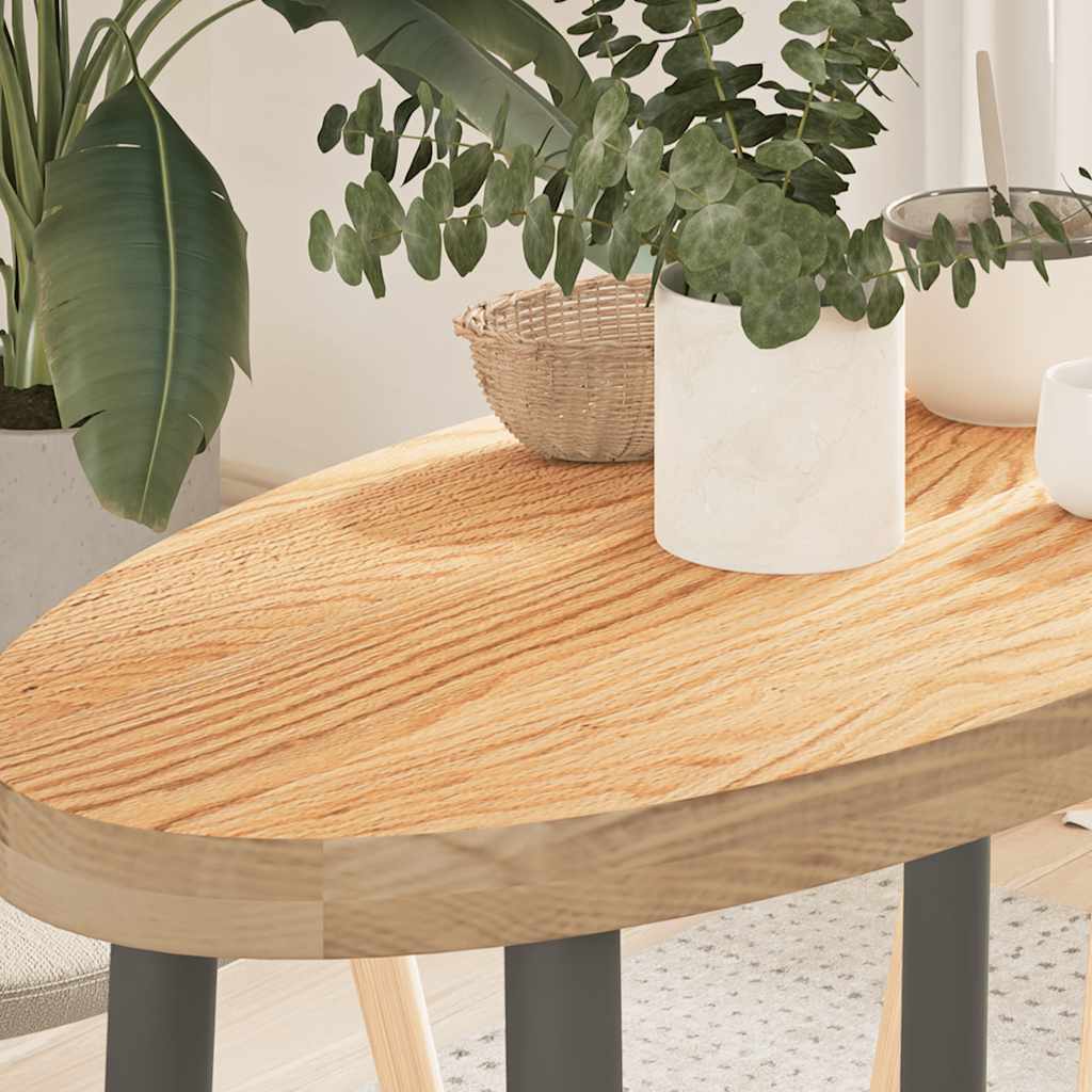 Massivholz Tischplatte Eiche Oval 80x40 cm