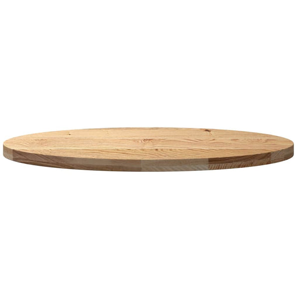 Massivholz Tischplatte Eiche Oval 100x50 cm