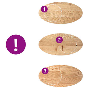 Massivholz Tischplatte Eiche Oval 100x50 cm