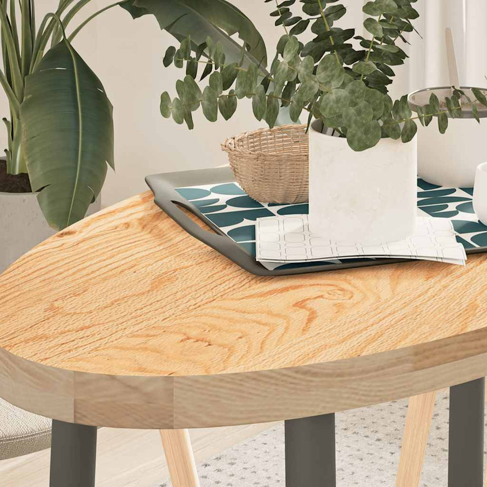 Massivholz Tischplatte Eiche Oval 100x50 cm