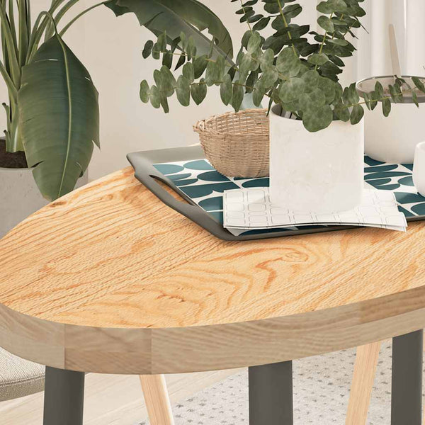 Massivholz Tischplatte Eiche Oval 100x50 cm