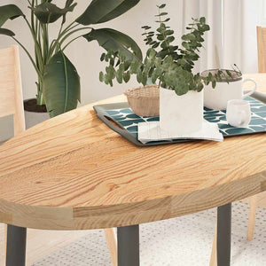 Tischplatte Eiche Massiv Oval 120x60 cm